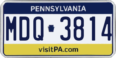 PA license plate MDQ3814