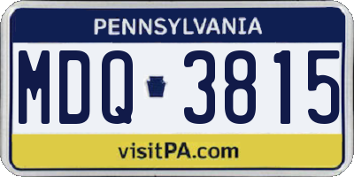 PA license plate MDQ3815