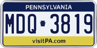 PA license plate MDQ3819