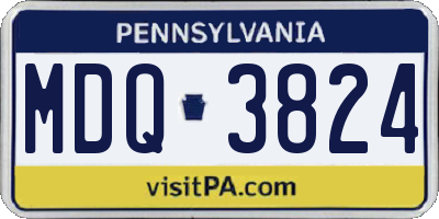 PA license plate MDQ3824