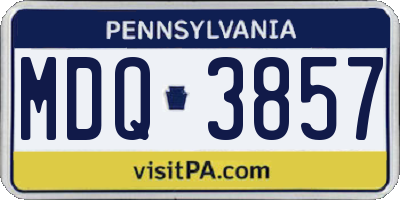 PA license plate MDQ3857