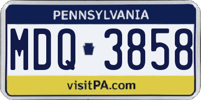 PA license plate MDQ3858
