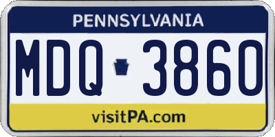 PA license plate MDQ3860