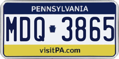 PA license plate MDQ3865