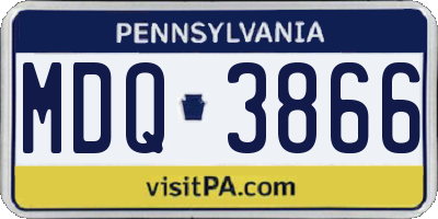 PA license plate MDQ3866