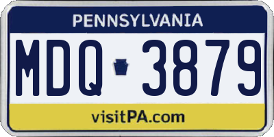 PA license plate MDQ3879