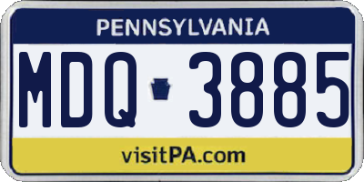 PA license plate MDQ3885