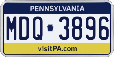 PA license plate MDQ3896