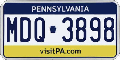 PA license plate MDQ3898