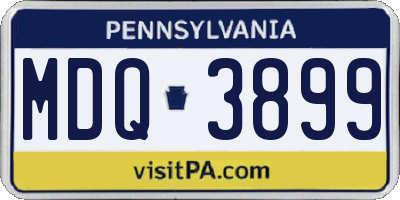 PA license plate MDQ3899