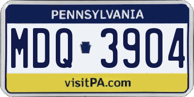 PA license plate MDQ3904
