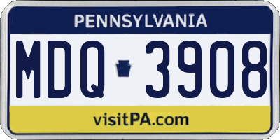 PA license plate MDQ3908