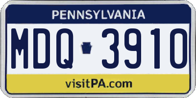 PA license plate MDQ3910