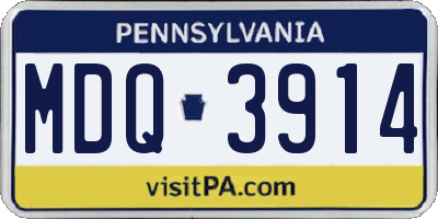 PA license plate MDQ3914