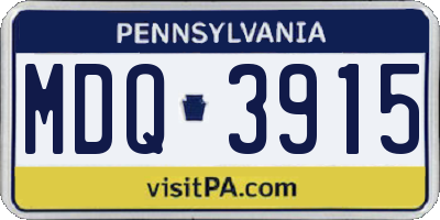 PA license plate MDQ3915