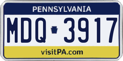 PA license plate MDQ3917