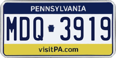 PA license plate MDQ3919