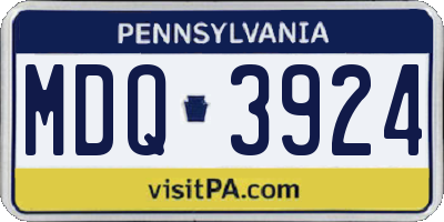 PA license plate MDQ3924