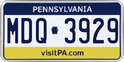 PA license plate MDQ3929