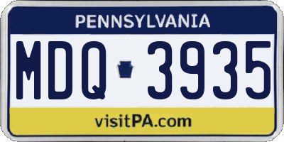 PA license plate MDQ3935