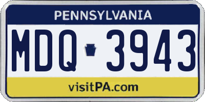 PA license plate MDQ3943