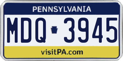 PA license plate MDQ3945