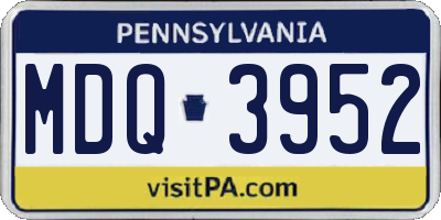 PA license plate MDQ3952