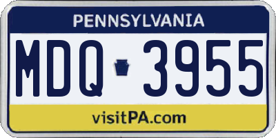 PA license plate MDQ3955
