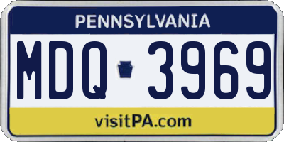 PA license plate MDQ3969