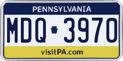 PA license plate MDQ3970