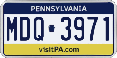 PA license plate MDQ3971