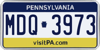 PA license plate MDQ3973