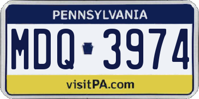 PA license plate MDQ3974