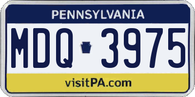 PA license plate MDQ3975