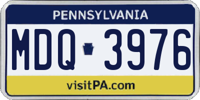 PA license plate MDQ3976