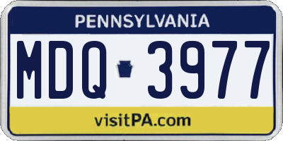 PA license plate MDQ3977