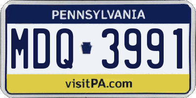 PA license plate MDQ3991