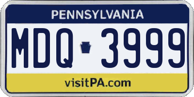 PA license plate MDQ3999