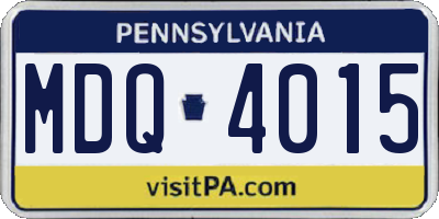 PA license plate MDQ4015