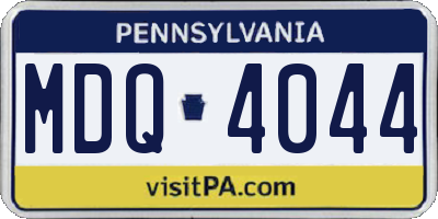 PA license plate MDQ4044