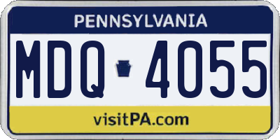 PA license plate MDQ4055