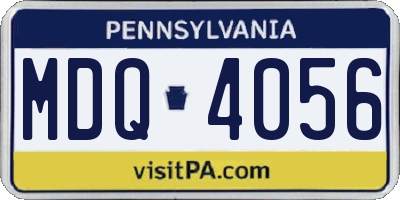 PA license plate MDQ4056