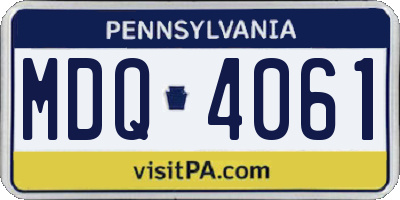 PA license plate MDQ4061