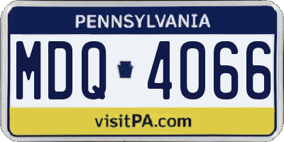 PA license plate MDQ4066
