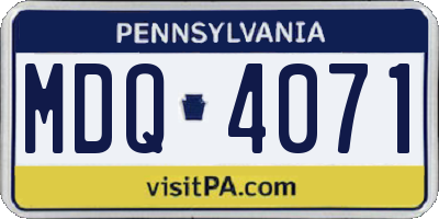 PA license plate MDQ4071