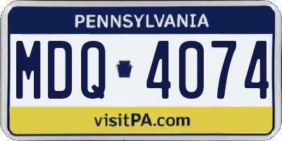 PA license plate MDQ4074