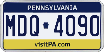PA license plate MDQ4090