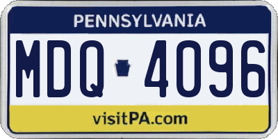 PA license plate MDQ4096