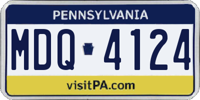 PA license plate MDQ4124