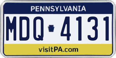 PA license plate MDQ4131